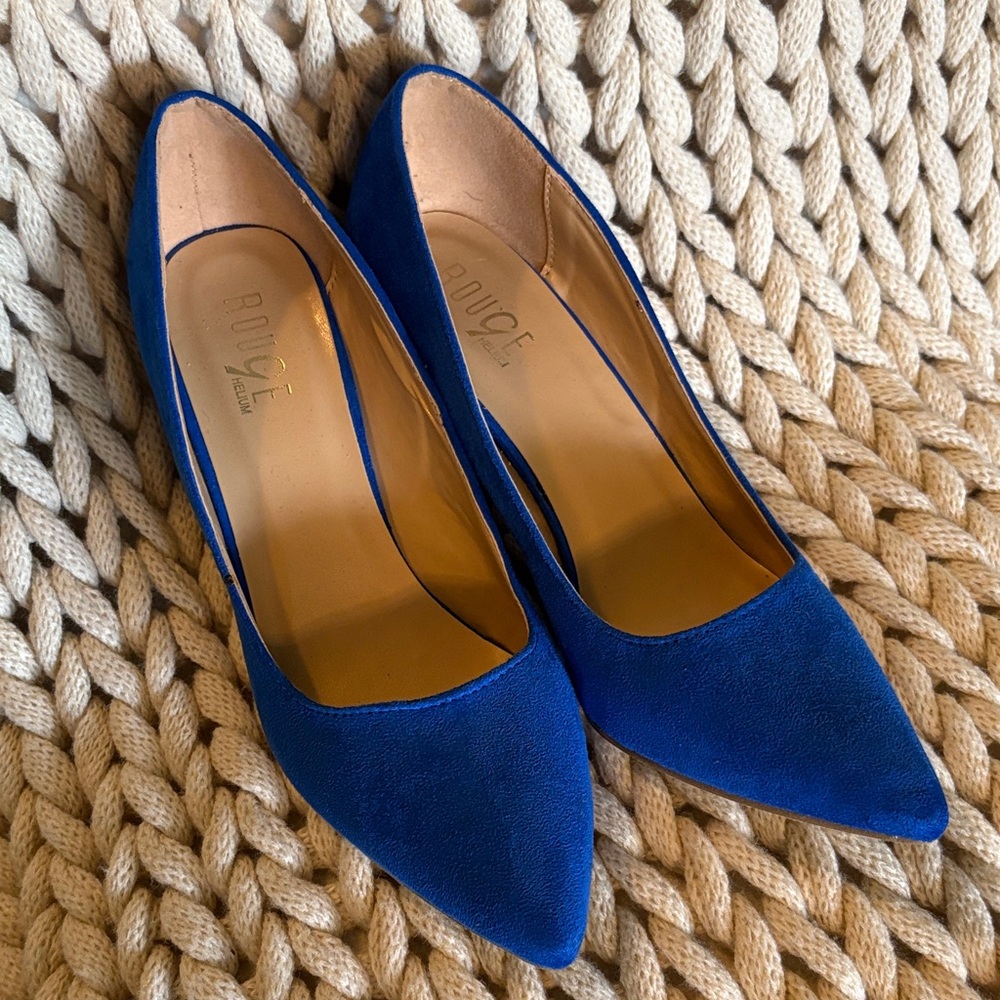 Cobalt Blue Suede Heels